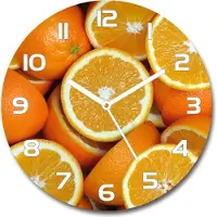 Tulup Wanduhr aus Glas 30fi Glasbild Glasuhr Gehärtetes Glas - weisse-zeiger - Halves of an orange