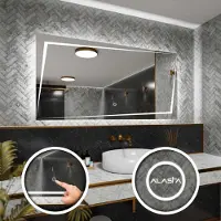 Alasta Badspiegel mit LED Beleuchtung und Touch-Schalter - Berlin - 120 cm, 60 cm