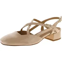 Marian Slingpumps für Damen aus Leder in Beige mit Schnalle, 4,5 cm Blockabsatz, Größe 37