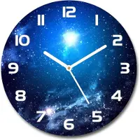 Tulup Wanduhr aus Glas 30fi Glasbild Glasuhr Gehärtetes Glas - weisse-zeiger - Nebula