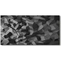 Tulup Wanduhr aus Glas – 60x30 cm - Glasbild - Glasuhr - Gehärtetes Glas - schwarze-zeiger - Abstract 3D Hintergrund