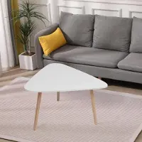 Happy Home Beistelltisch Couchtisch Kleiner Sofatisch Kaffeetisch fürs Wohnzimmer Schlafzimmer Modern Dreibein Holz 80 cm x 80 cm x 48 cm