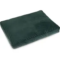 BOUTIQUEZOO Exclusiv Hundebett | Hundekissen mit Memory Schaum | Hundematte für mitllere Hunde | Waschbar Hundeliege | WildKunstleder | Große M: 50 x 65 cm | Farbe: Grün Velvet