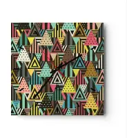 ARTTOR Wanduhr - Quadrat - Glasuhr - Abstraktion modern - 40x40cm - Schleichendes Uhrwerk - Lautlos - zum Aufhängen bereit - Dekoration Modern - Wanddekoration aus Glas - C3AC40x40-3700