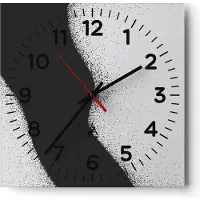 ARTTOR Wanduhr - Quadrat - Glasuhr - Schwarz Staub Weiß - 30x30cm - Schleichendes Uhrwerk - Lautlos - zum Aufhängen bereit - Dekoration Modern - Wanddekoration aus Glas - C4AC30x30-4744