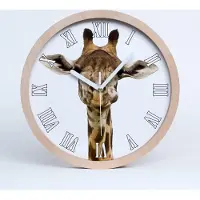 Tulup Holzuhr 25fi cm wanduhr - weiße Spitzen - Giraffe