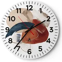 ARTTOR Wanduhr - Rund - Glasuhr - Abstraktion Flecken Modern - 30x30cm - Schleichendes Uhrwerk - Lautlos - zum Aufhängen bereit - Dekoration Modern - Wanddekoration aus Glas - C4AR30x30-4561