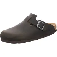 Rohde Herren Clog Pantolette Leder Schnalle bequem Grado 6698, Größe:45 EU, Farbe:Mehrfarbig
