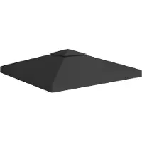 Syfax Pavillon-Dachplane mit Kaminabzug 310 g/m² 3x3 m Schwarz