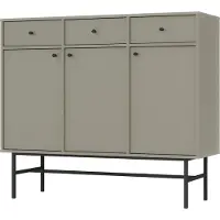 Masseno Kommode TORINO 125 cm Sideboard mit 3 Schubladen und 3 Türen für Wohnzimmer Schlafzimmer Modern 125x41x108 cm Hellgrün / Hellgrün