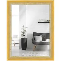 MendeFrames H640 Wandspiegel Shabby-Chic gelb 70x70 cm