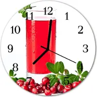 Tulup Glasuhr Wanduhr Küchenuhr Echt-Glas 30fi cm Preiselbeere rot