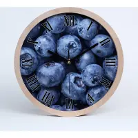 Tulup Holzuhr 30fi cm wanduhr - schwarze Spitzen - Blaubeeren