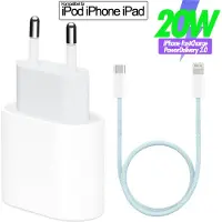 TELEFONMAX USB- C Adapter für iPhone 14 13 12 11 X Xs USB-C Schnellladegerät, lightning Ladekabel blau