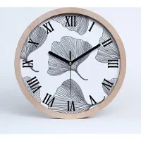 Tulup Holzuhr 25fi cm wanduhr - schwarze Spitzen - Ginkgo