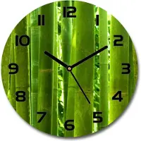 Tulup Wanduhr aus Glas 30fi Glasbild Glasuhr Gehärtetes Glas - schwarze-zeiger - Bamboo
