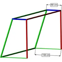 Huck Fussballtornetz-Paar aus PP 4 mm 80 x 150 cm schwarz weiß