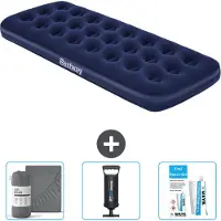 Bestway Luftmatratze – 1 Person – 76 x 185 x 22 cm – Blau – im Lieferumfang enthalten Zubehör