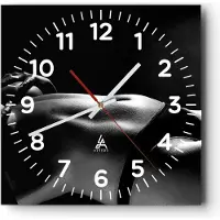 ARTTOR Wanduhr - Quadrat - Glasuhr - Anatomie Frau nackt - 30x30cm - Schleichendes Uhrwerk - Lautlos - zum Aufhängen bereit - Dekoration Modern - Wanddekoration aus Glas - C4AC30x30-1362