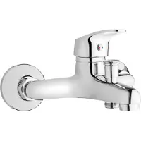 Invena BADLAND Badewannenarmatur Wasserhahn AVA Wannenarmatur für Badezimmer in Silber