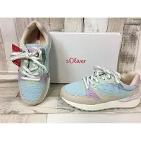s.Oliver Mädchen Schnürschuh mint-hellblau-beige pastellfarben mit seitlichem Reißverschluss 34