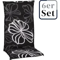Green Spirit 6er Set Hochlehner Auflage »Evora«, Motiv - Blume, schwarz - weiß