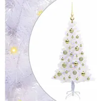 Syfax Künstlicher Weihnachtsbaum Weiß 120 cm PVC und Stahl