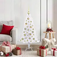 vidaXL "Schlussverkauf" Künstlicher Weihnachtsbaum(1 pc) - Kunstbaum/Tannenbaum - Weiß 120 cm PVC und Stahl C8064