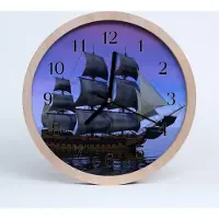 Tulup Holzuhr 30fi cm wanduhr - Segelschiff