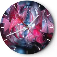 ARTTOR Wanduhr - Rund - Glasuhr - Abstraktion Chemie Kybernetik - 40x40cm - Schleichendes Uhrwerk - Lautlos - zum Aufhängen bereit - Dekoration Modern - Wanddekoration aus Glas - C3AR40x40-2333