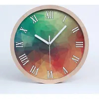 Tulup Holzuhr 30fi cm wanduhr - weiße Spitzen - geometrischer Hintergrund