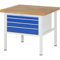 RAU Werkbank mit 4 XL Schubladen - Teilauszug - 60:1 / 90:2 / 120:1 - 840 x 1.000 x 900 mm (HxBxT) - Traglast 1.250 kg - Buche