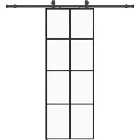 Syfax Schiebetür mit Beschlag Schwarz 76x205 cm ESG-Glas