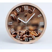 Tulup Holzuhr 20fi cm wanduhr - weiße Spitzen - Kaffeebohnen