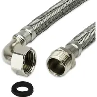 AWM Edelstahl Flexschlauch (DN8) 1/2" BOGEN x 1/2" AG - 150 cm Armaturn Panzerschlauch Sanitär Hauswasserwerk