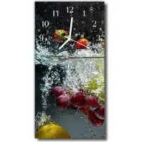 Tulup Glasuhr Wanduhr Küchenuhr Echt-Glas 30x60 Obst Mehrfarbig
