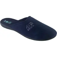 Adanex Herrenhausschuhe Leo 29257 blau mit einem Bären