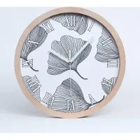 Tulup Holzuhr 30fi cm wanduhr - weiße Spitzen - Ginkgo