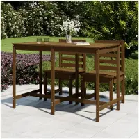 Markenlos Gartentisch aus massivem Kiefernholz für den Außenbereich, honigbraun, 159,5x82,5x110 cm