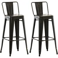 CLP 2er Set Barhocker Mason schwarz-gold