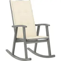 Prolenta Maison Exclusive - Schaukelstuhl mit Auflage Grau Massivholz Akazie