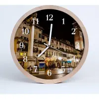Tulup Holzuhr 20fi cm wanduhr - Nachtstadt-Stadt