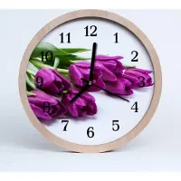 Tulup Holzuhr 20fi cm wanduhr - Tulpen Blumen