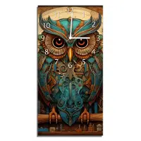 Wallario Design Wanduhr Mechanische Weisheit aus Echtglas, Größe 30 x 60 cm