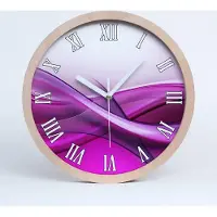 Tulup Holzuhr 20fi cm wanduhr - weiße Spitzen - Wellen Hintergrund