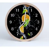 Tulup Holzuhr 30fi cm wanduhr - Orangen Obst