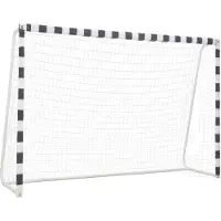 vidaXL Fußballtor 300x200x90 cm Metall Schwarz und Weiß - Sonstiges Fußballzubehör CC32588