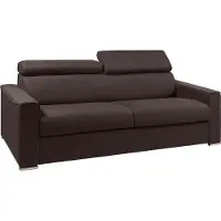 Vente-unique Schlafsofa 4-Sitzer - Liegefläche: 160 cm - Matratzenhöhe: 14 cm mit Memory Schaum - Stoff - Braun - VIZIR