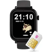 Savefamily SaveWatch+ Kinder-Smartwatch: Schwarzes Silikonarmband & Schwarzes Aluminiumgehäuse mit dem Telekom Smart Connect S Tarif