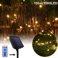 XINZI Solar Fairy Lights 100m 1000 LEDs - warmweiß, 13 Modi & Timer, für Garten, Balkon, Terrasse, Hof, Haus, Party, Hochzeit, Ostern, Halloween